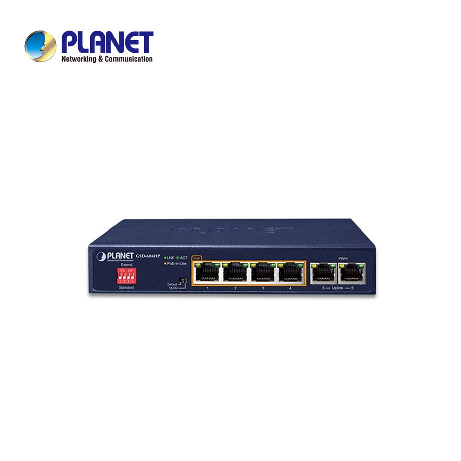 Switch de 4 puertos PoE+ 2 puertos gigabit - GSD-604HP